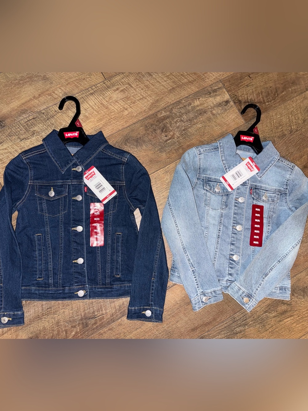 Levi's Kids Dark Blue and Light Blue Denim Jackets - Twin Trucker Styles